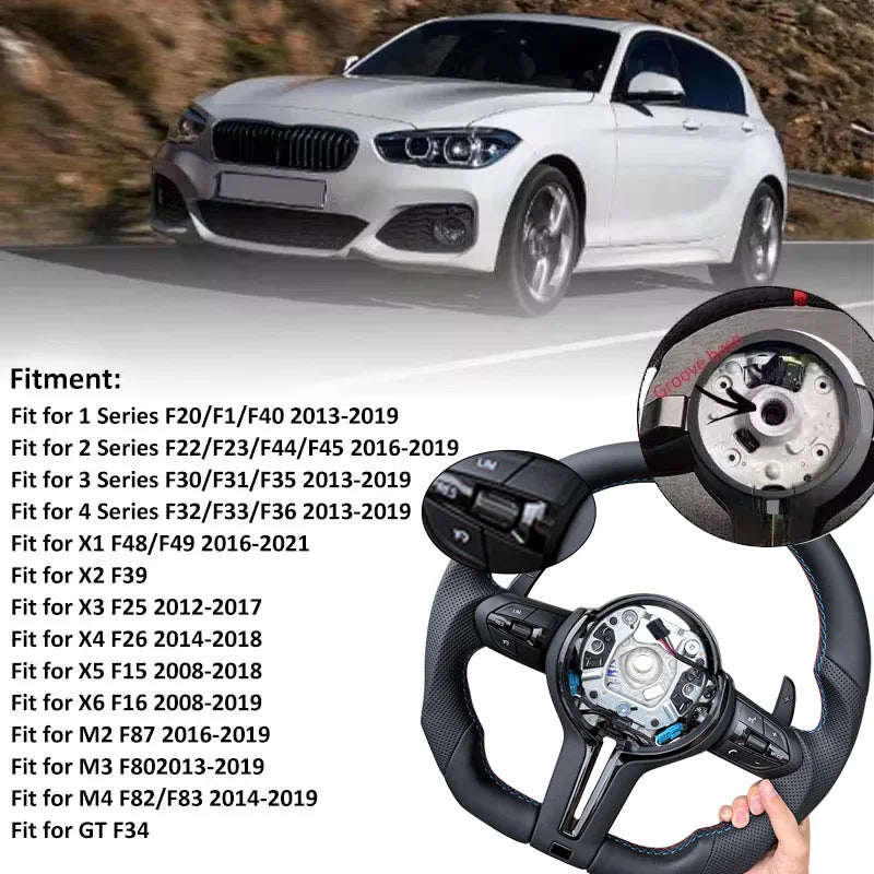 Suitable for BMW M3 M5 F10 F30 F20 F21 F22 F31 F32 F33 F34 F36 F15 F25 F26 F01 F07 modified all black warrior steering wheel