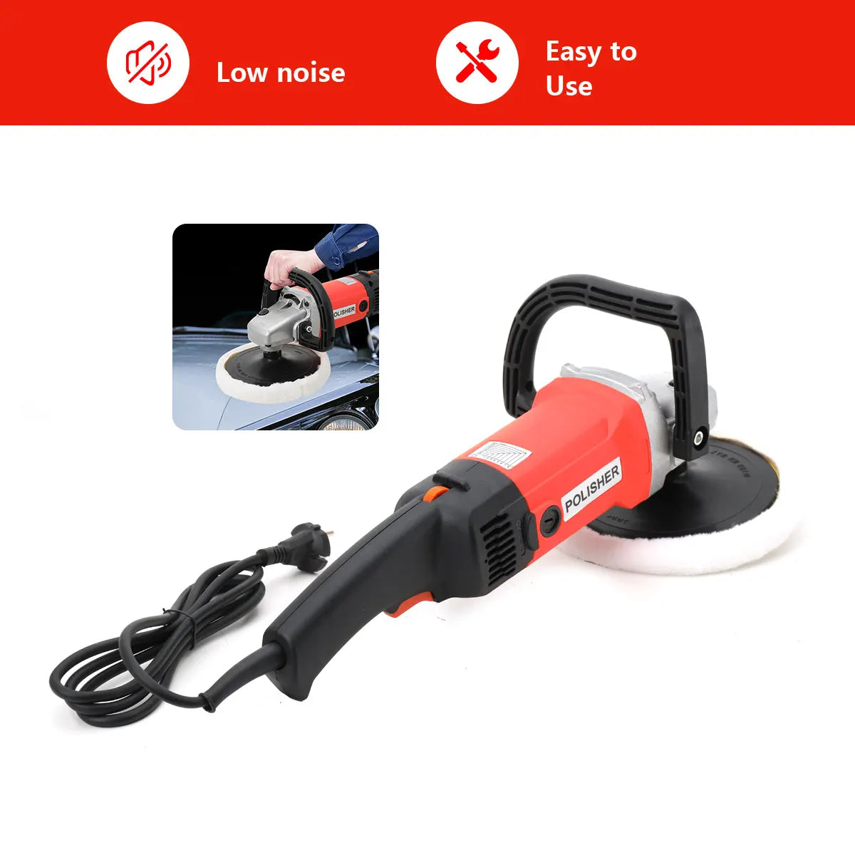 230V 1400 W Adjustable Speed Car polishing machine Electric cars Polisher Waxing Machine for Automobile Furniture