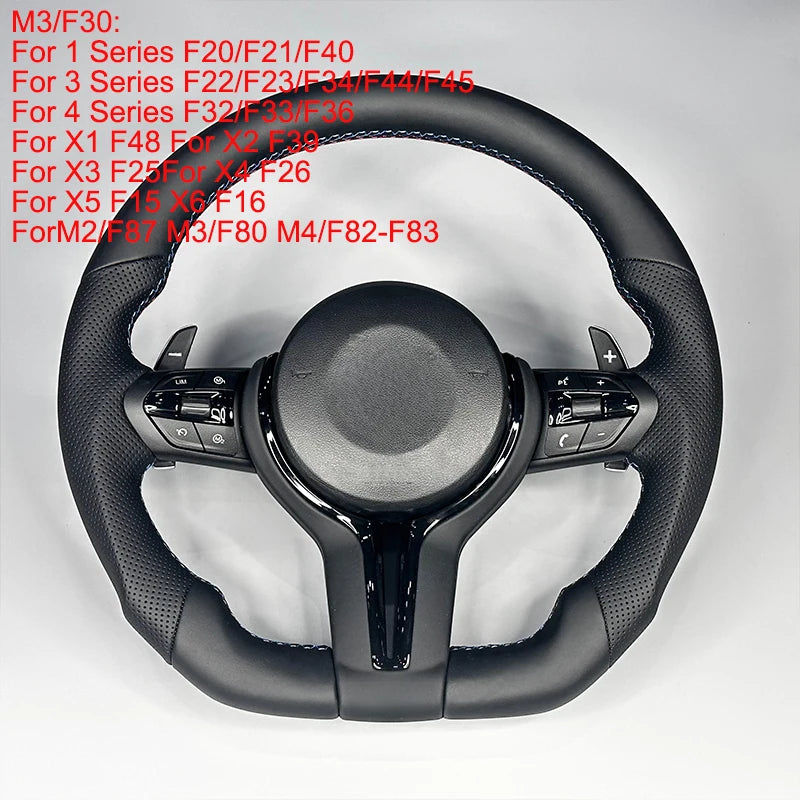 Interior Leather Steering Wheel For BMW 3 5 Series F10 F15 F20 F22 F30 F32 F36 F80 F82 M3 M4 M5 E90 E70 M Sport Steering Wheel