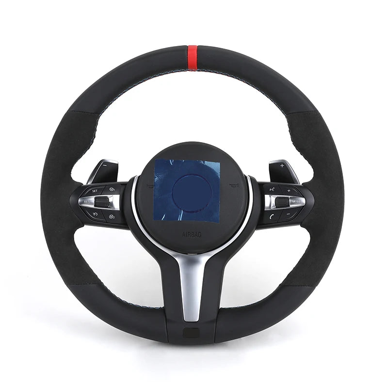 Wide Paddle Half Alcantara Leather M Sport Steering Wheel for BMW F06 F10 F20 F21 F22 F30 F31 F32 F34 F36 F80 F82 F87 F90 M3 M5