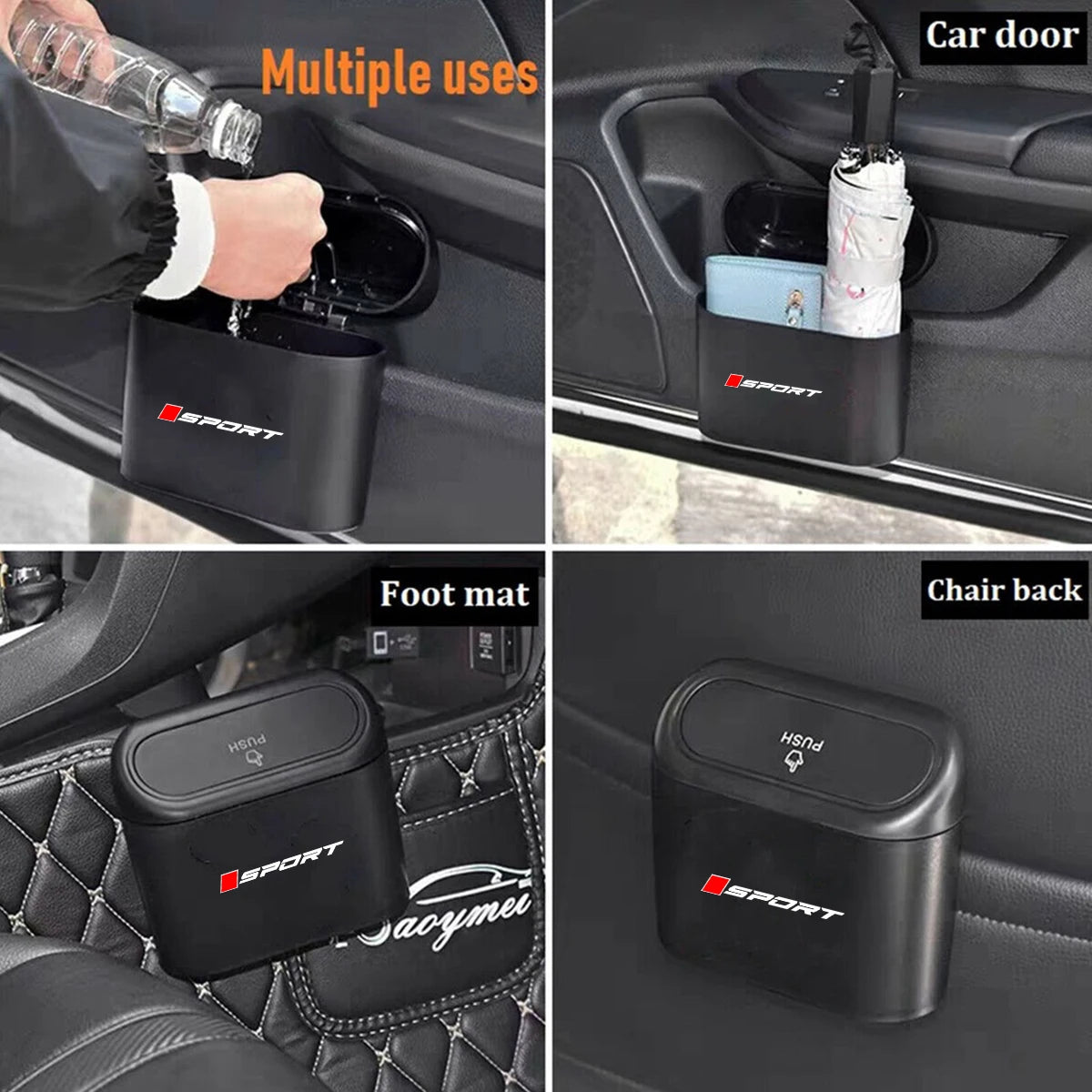 1 Piece ABS Mini Car Trash Can with Lid For Toyota Honda Mazda Mitsubishi For Jeep MG Vehicle Trash Bin Car Dustbin Garbage