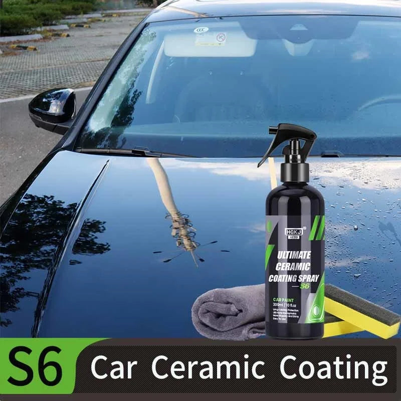 HGKJ S6 Car Ceramic Coating Spray Mirror Shine Liquid Waterproof Car Nano Crystal Wax Hydrophobic Spray Paint Care Assesories