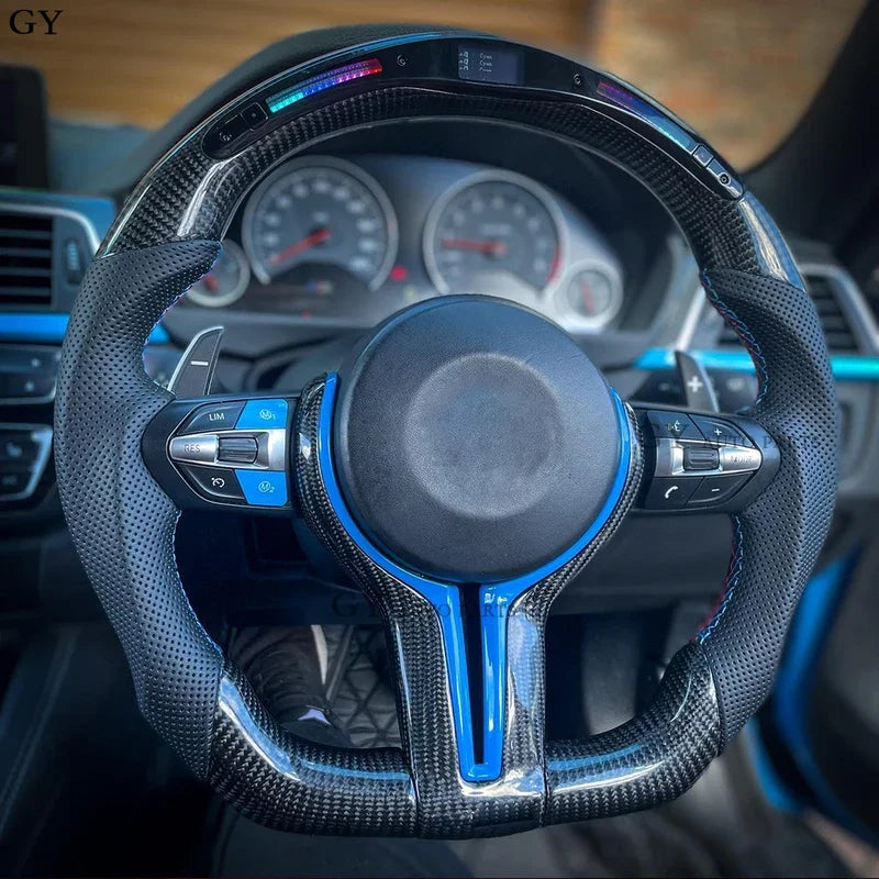 LED Steering Wheel Carbon Fiber Fit For BMW M1 M2 M3 M4 M5 M6 F30 F10 F15 F16 F32 F80 F82 3 4 5 6 X3 X5 Customized Sport Wheel