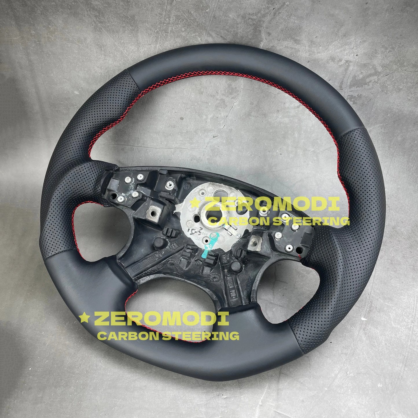 Leather Sport Steering Wheel For VW Golf 3 III GTI Flat Bottom