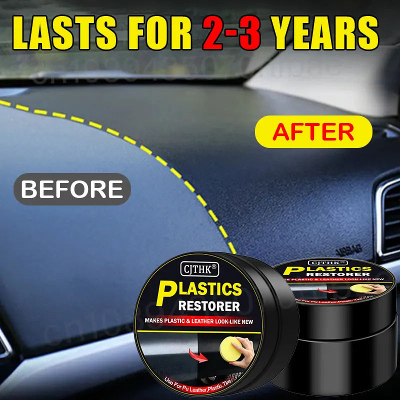 Car Plastic Restorer Auto Interior Panel Renewal Wax Coating Leather Plastic Rubber Polish Repair Auto Reconditioning Cream Care