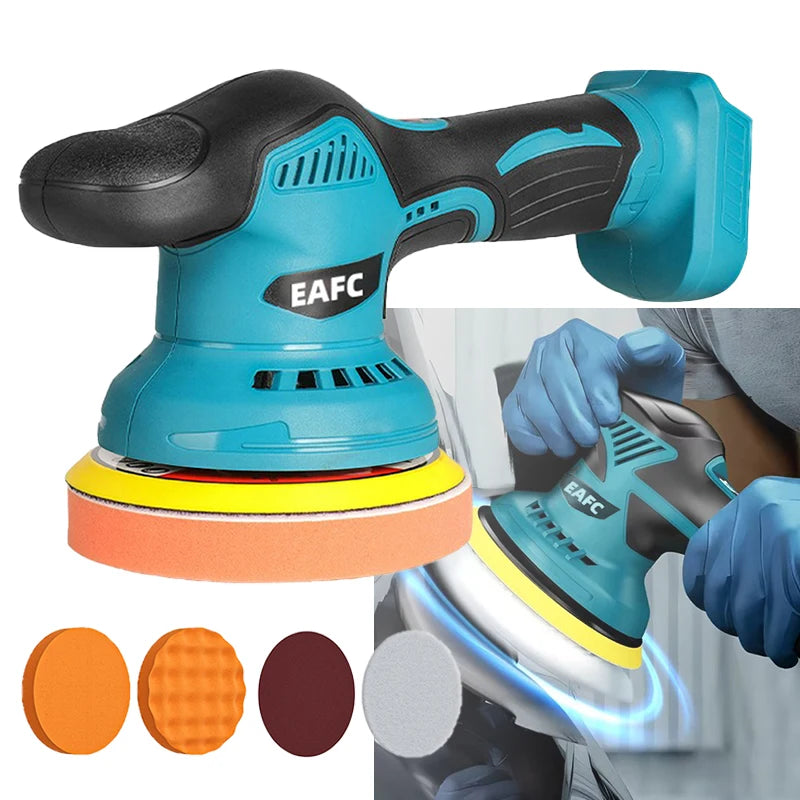 Cordless Polisher 6 Gears Adjustable Car Waxing Polishing Machine Metal Waxing Wood Sanding for Makita 21v Battery (No Battery)