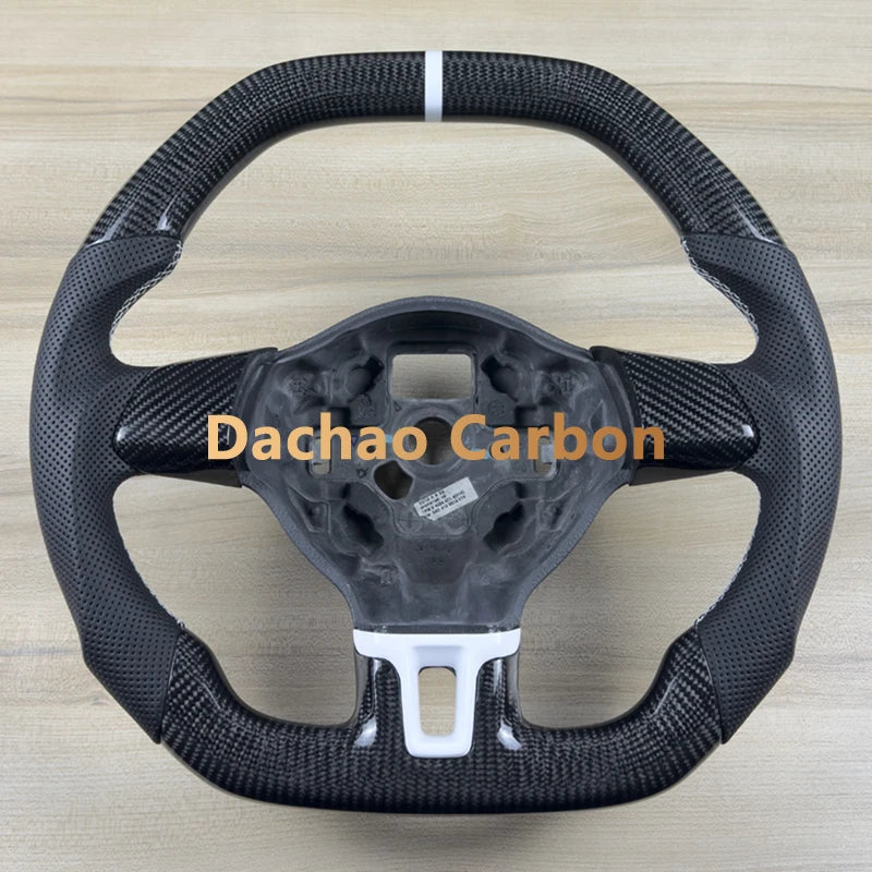 Real Carbon Fiber Steering Wheel For Volkswage VW Golf 6 6R GTI High Quality Leather Custom Style