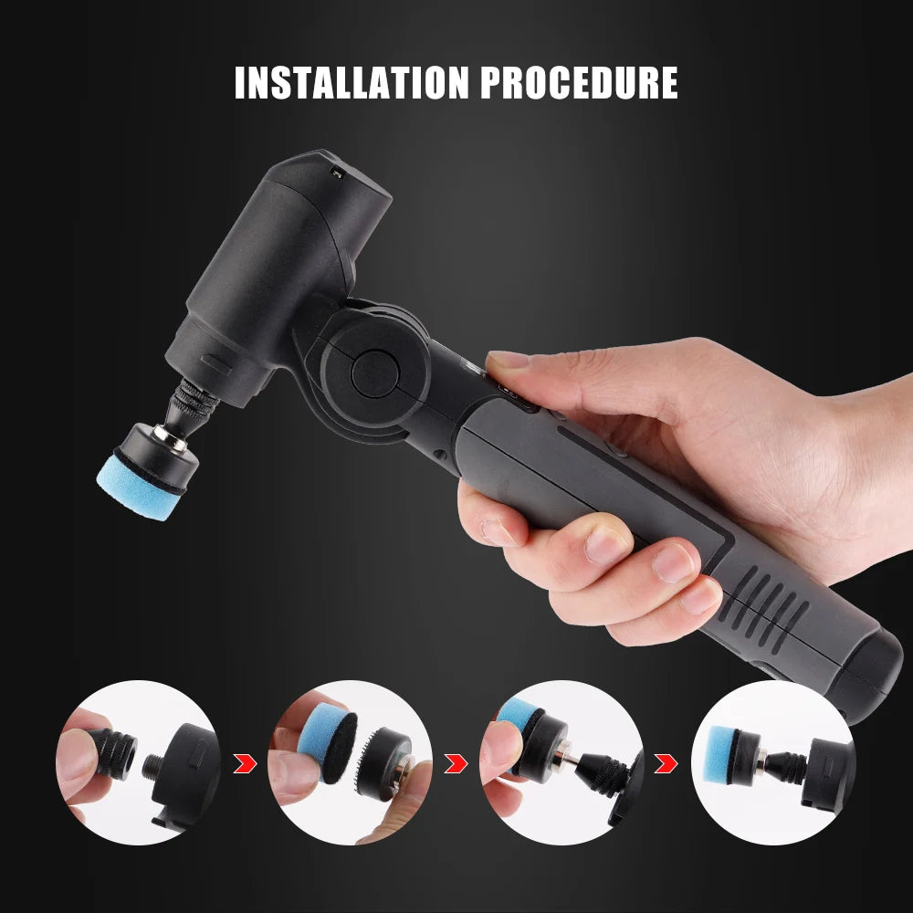 SPTA 3.7V RO&DA Micro Cordless Mini Car Polisher Portable Handheld Rechargeable Adjustment Speed Auto Detailing Tool