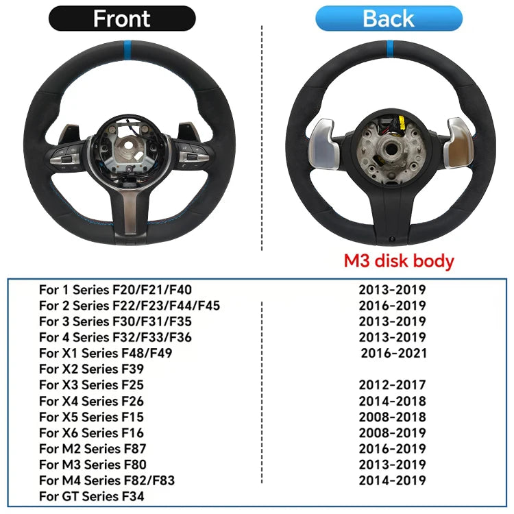 Leather Interior Steering Wheel Fit For BMW F10 F20 F30 F32 F36 F80 F82 M3 M5 E90 E87 E84 E70 Sport Steering Wheel Car Accessory