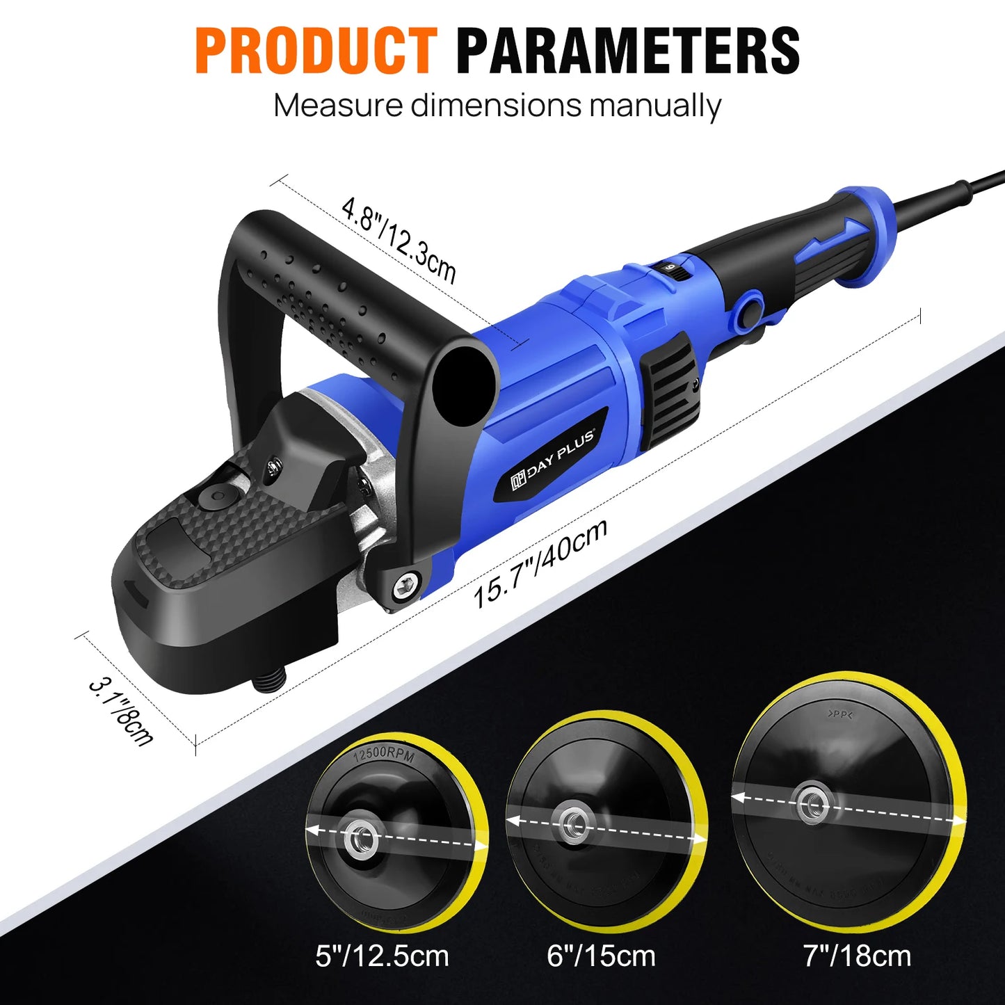 Polishers and Buffers, Electric Car Polisher Machine - Rotary Polishing Machine Kit with 6 Variable Speed Control.