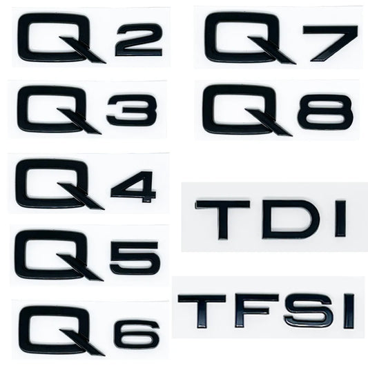 3d ABS Chrome Letters Numbers Car Rear Trunk Boot Emblem Sticker Badge For Q2 Q3 Q4 Q5 Q6 Q7 Q8 TDI TFSI Car Styling Accessories