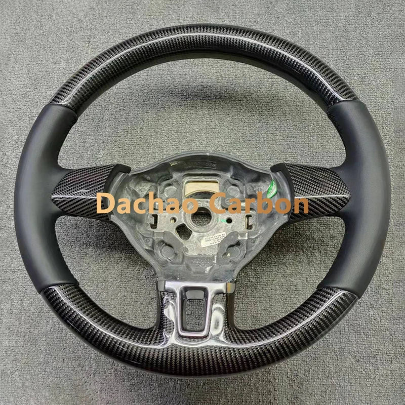 Real Carbon Fiber Steering Wheel For Volkswage VW Golf 6 6R GTI High Quality Leather Custom Style