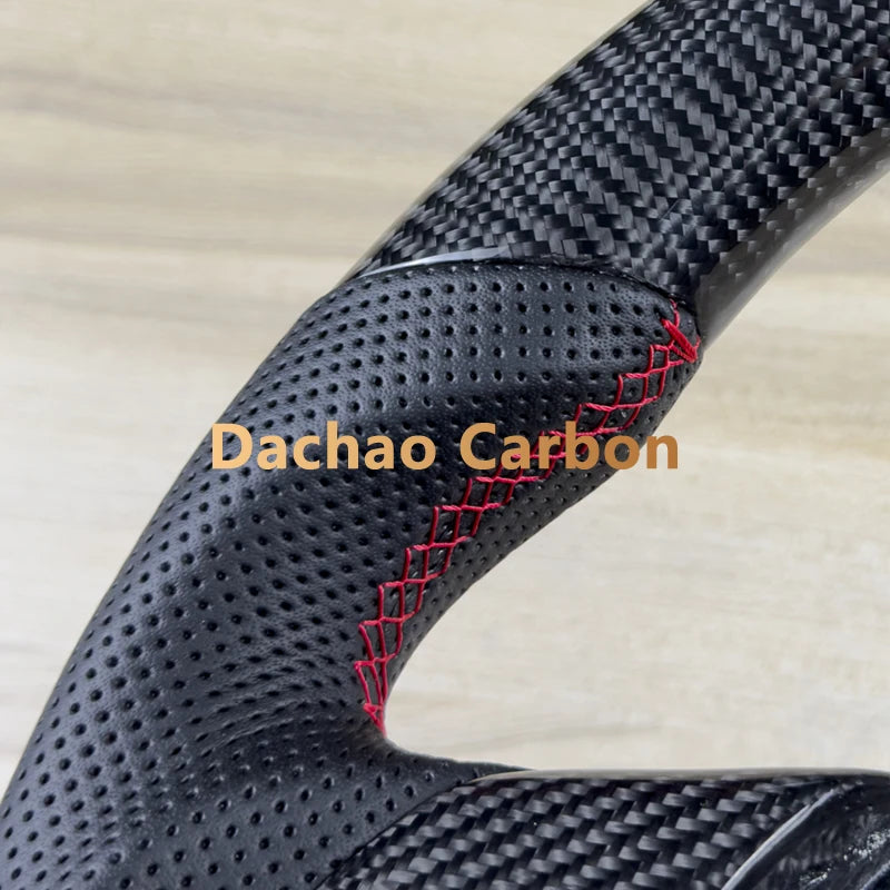 Real Carbon Fiber Steering Wheel For Volkswage VW Golf 6 6R GTI High Quality Leather Custom Style