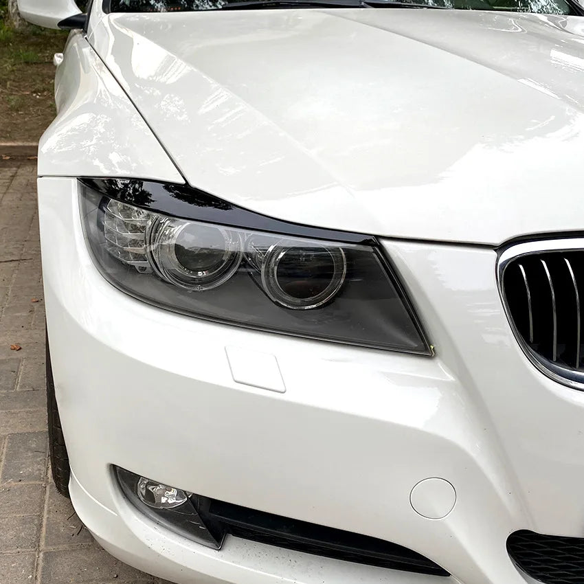 ABS Gloss Black Headlight Eyebrows Eyelid for BMW 3 Series E90 E91 2005 2006 2007 2008 2009 2010 2011 Sedan / Touring Stickers