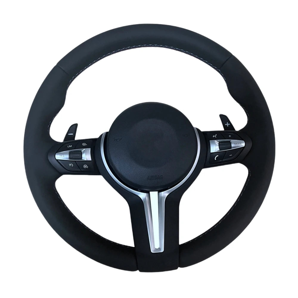 New upgraded full leather black steering wheel suitable for BMW 430i F30 F15 F16 F20 F21 F25 F26 M5 F10 F11 F06 F07 F12 F13 F01