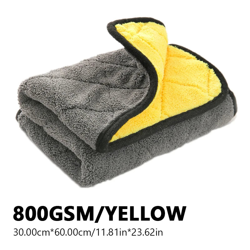 SEAMETAL Microfiber Car Cleaning Towel 800GSM Thicken High Abosorbent Washing Drying Cloth Ultra-Soft Scratch-Free Clean Towels