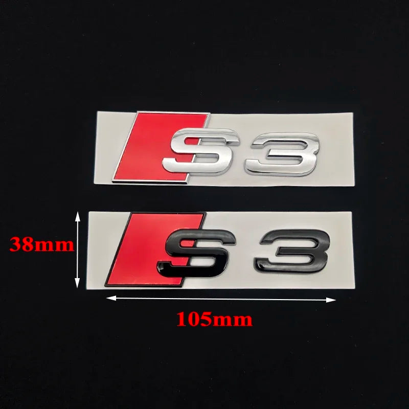 3D ABS Chrome Green Yellow Purple Blue Black Logo S3 Emblem Sticker Car Rear Trunk Badge For Audi S3 8V 8P 8L 8Y S 3 Accessories
