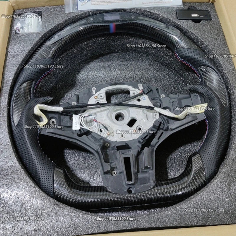 LED Car Carbon Fiber Car Steering Wheel For BMW G30 G20 G01 G02 G05 G06 G07 M4 M5 F90 M8 X3M X4M X5M X6M F40 F44 G11 G12 G29 G31