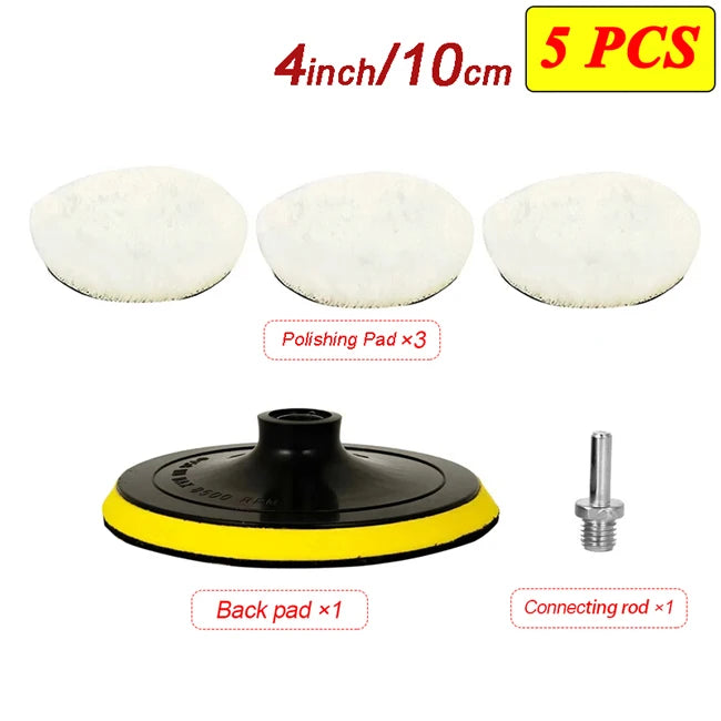 5/8Pcs 7/6/5 Inch Polishing Kit Polishing Pad Car Waxing Sponge Disk Wool Wheel for Auto Body Beauty Polisher Washing Car Gadget