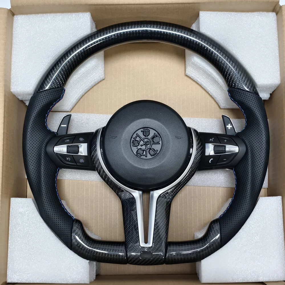 Suitable For BMW F10 F11 F20 F21 F30 F31 F34 F32 F33 F36 F22 F23 M3 M5 X5 X6 E70 E90 E87 E84 Carbon Fiber M Sport Steering Wheel