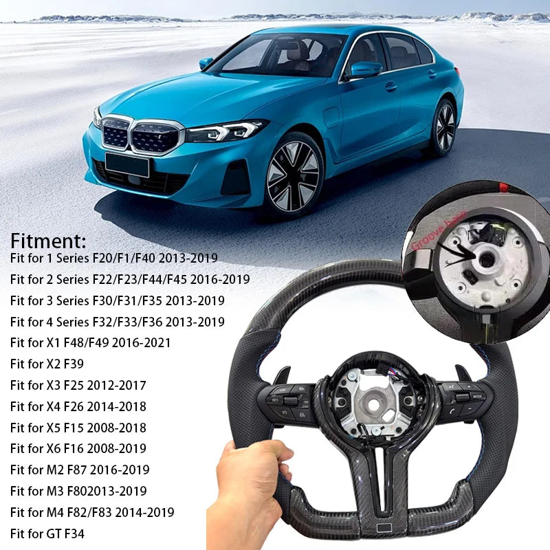 Steering wheel modification suitable for BMW F30 F10 F31 F20 F25 F22 F36 F33 F32 Carbon fiber material customizable color