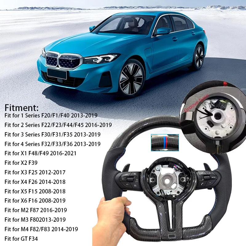 Steering wheel modification suitable for BMW F30 F10 F31 F20 F25 F22 F36 F33 F32 Carbon fiber material customizable color