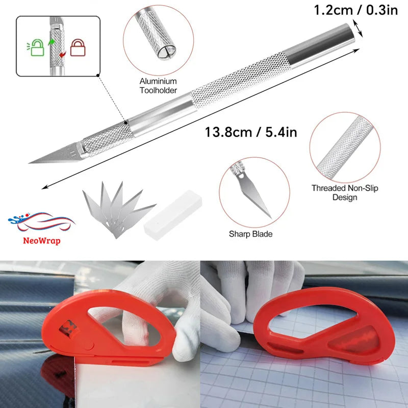 Car Wrapping Tools Kit Vinyl Scraper Cutter Film Squeegee Vinyl Spatulas Wrap Foil Tool Window Tinting Tools Car Accessories