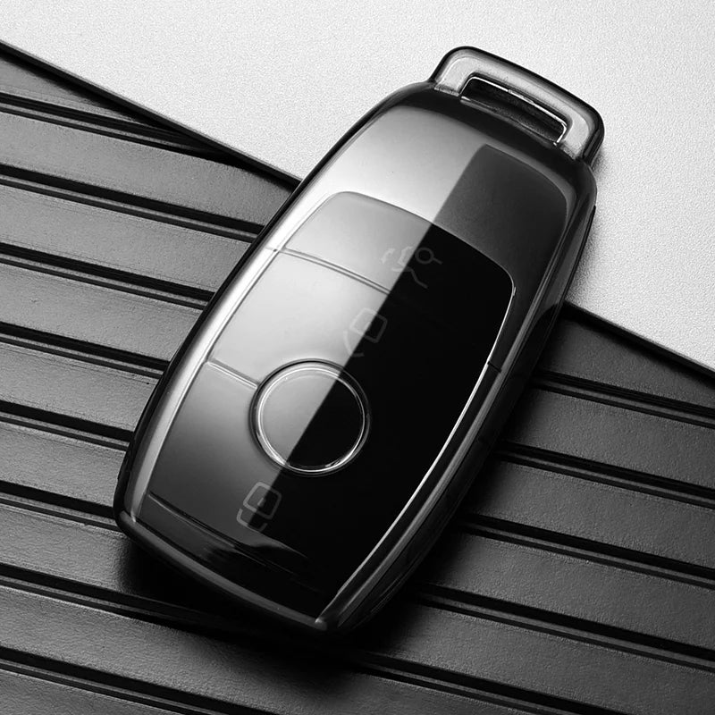 Transparent TPU Car Key Case Cover for Mercedes Benz E C S GLC Class E200 E400 E63 W213 S550 S560 C260 A200 Key Shell Protector