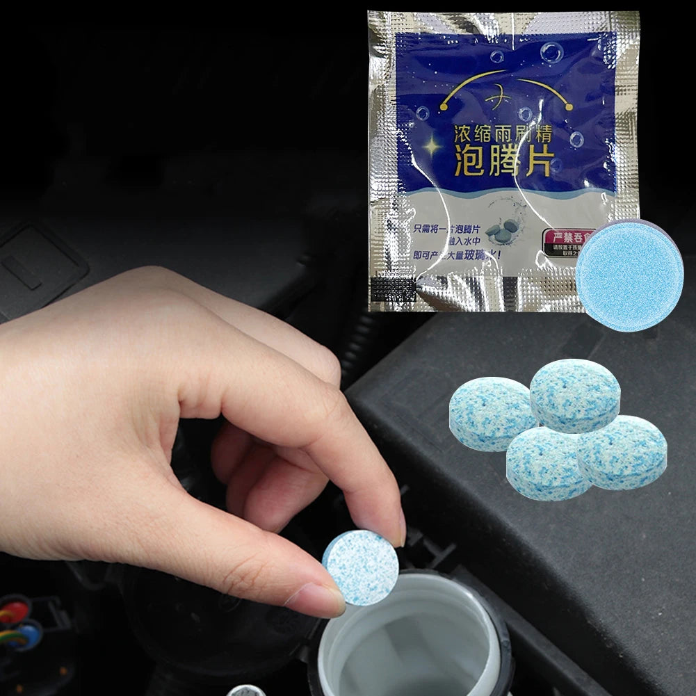 200-10pc Solid Cleaner Car Windscreen Cleaner Effervescent Tablet Auto Wiper Glass Solid Cleaning Concentrated Tablets Detergent