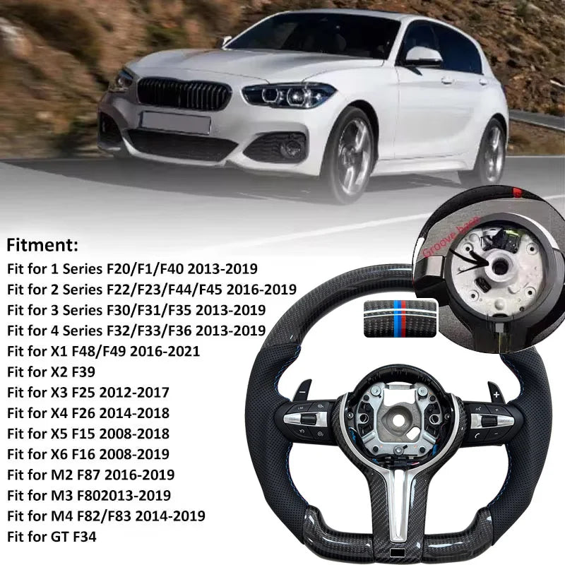 Suitable for BMW M3 M5 F10 F30 F20 F21 F22 F31 F32 F33 F34 F36 F15 F25 F26 F01 F07 modified all black warrior steering wheel