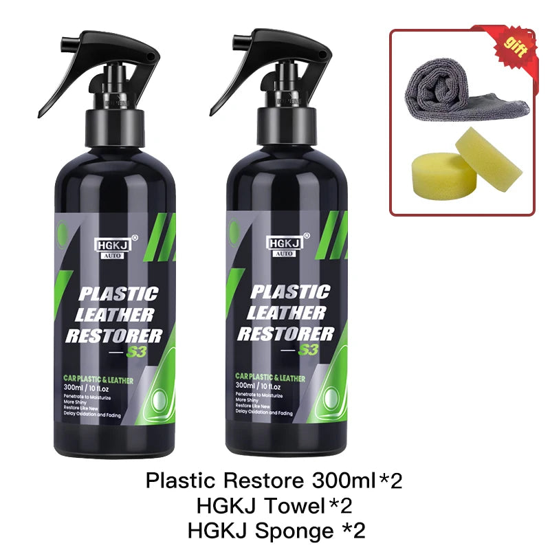Interior Detailer Hgkj S3 Plastic Leather Restorer Quick Coat For Car Interior Refurbish Seat Leather Renovator Conditioner
