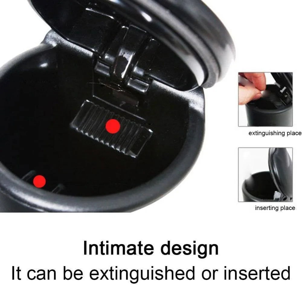 Flame Retardant Materials Car Trash Can High Temperature Resistance with Lid Car Storage Bucket Cylindrical Shape