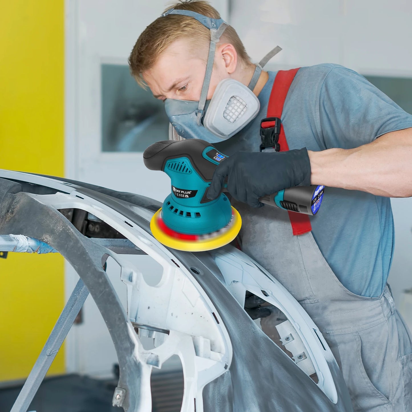 Brushless Cordless Buffer Polisher,2000mAh 12V Buffer Kit+8 Variable Speed,2800-5500RPM for Car Detailing,Boat,Wall,Floor,DIY