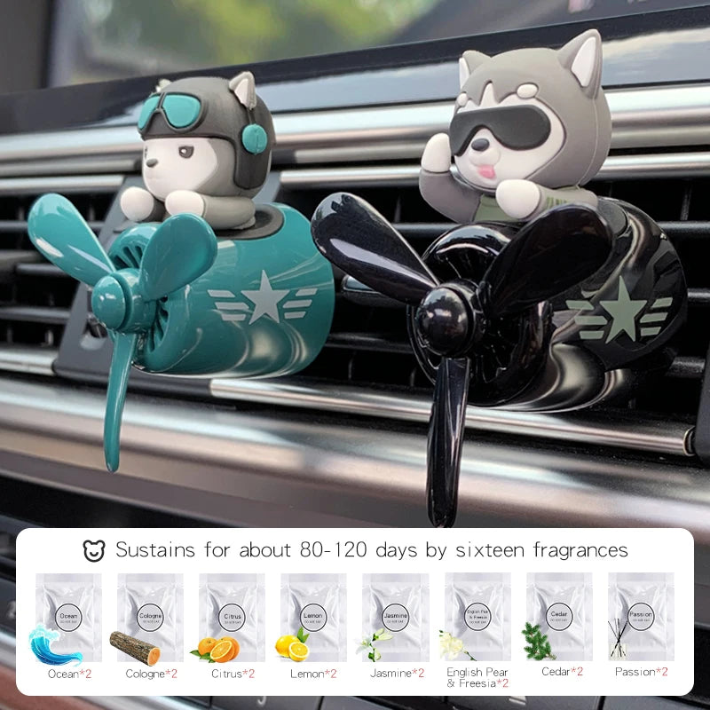 Bear pilot car air freshener flavor dog vent perfume diffuser fragrance scent  auto deroration acccessories aromatherapy auto