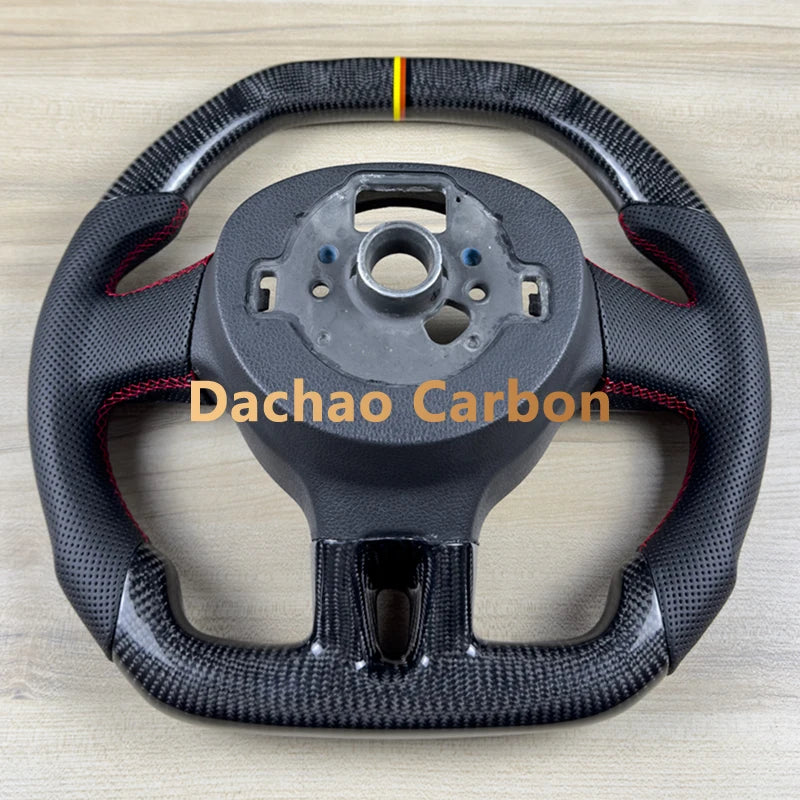 Real Carbon Fiber Steering Wheel For Volkswage VW Golf 6 6R GTI High Quality Leather Custom Style