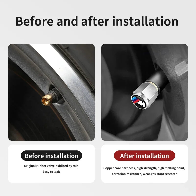 2025 New 5pcs Car Wheel Tire Valve Cap Dust Protection Cover Accessories For BMW E93 F10 F20 F30 F40 F15 F25 F26 F31 F49 F86 M3