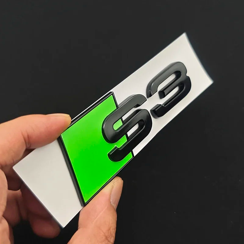 3D ABS Chrome Green Yellow Purple Blue Black Logo S3 Emblem Sticker Car Rear Trunk Badge For Audi S3 8V 8P 8L 8Y S 3 Accessories