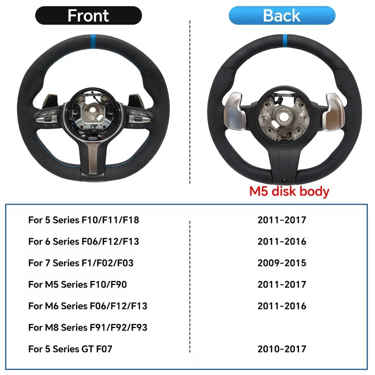 Leather Interior Steering Wheel Fit For BMW F10 F20 F30 F32 F36 F80 F82 M3 M5 E90 E87 E84 E70 Sport Steering Wheel Car Accessory