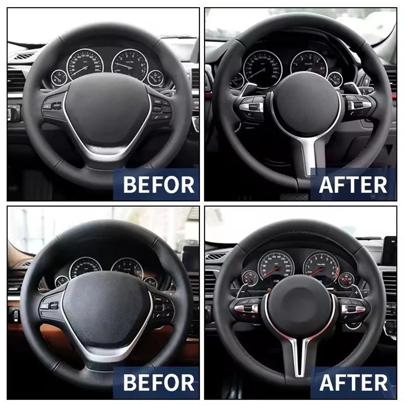 New upgraded full leather black steering wheel suitable for BMW 430i F30 F15 F16 F20 F21 F25 F26 M5 F10 F11 F06 F07 F12 F13 F01