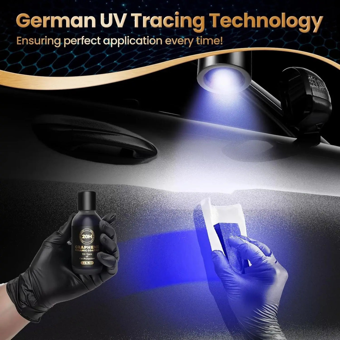 20H Advanced Nano Graphene Ceramic Coating for Cars Unique UV Technology & Extremely Hydrophobic Car Ceramic Coating Kit
