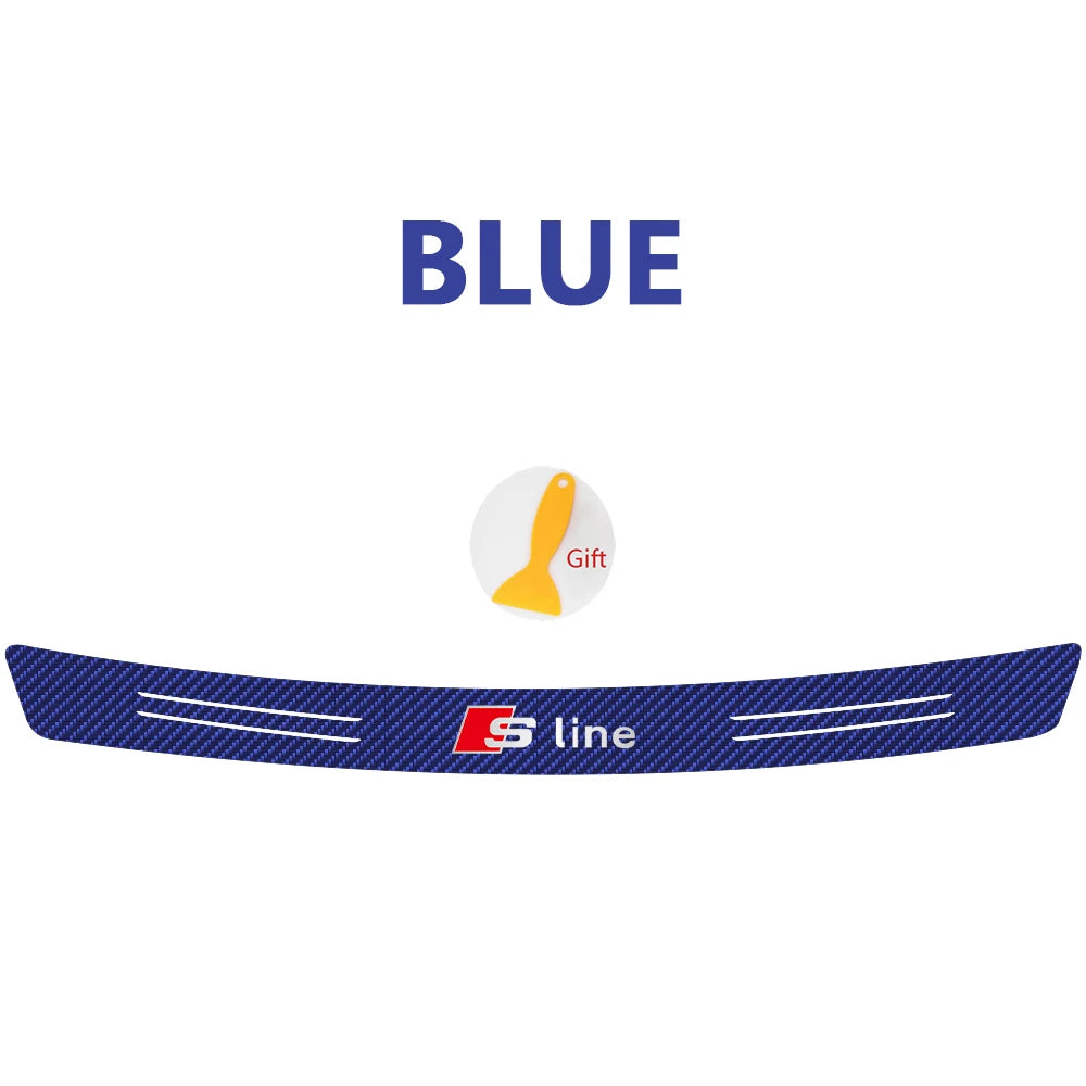 1Set Car Rear Bumper Trunk Load Edge Protective Stickers for Audi Sline S3 S4 S5 S6 S7 RS Quattro Q7 Q5 Q3 A4 B8 8P A3 A6 C7 A5