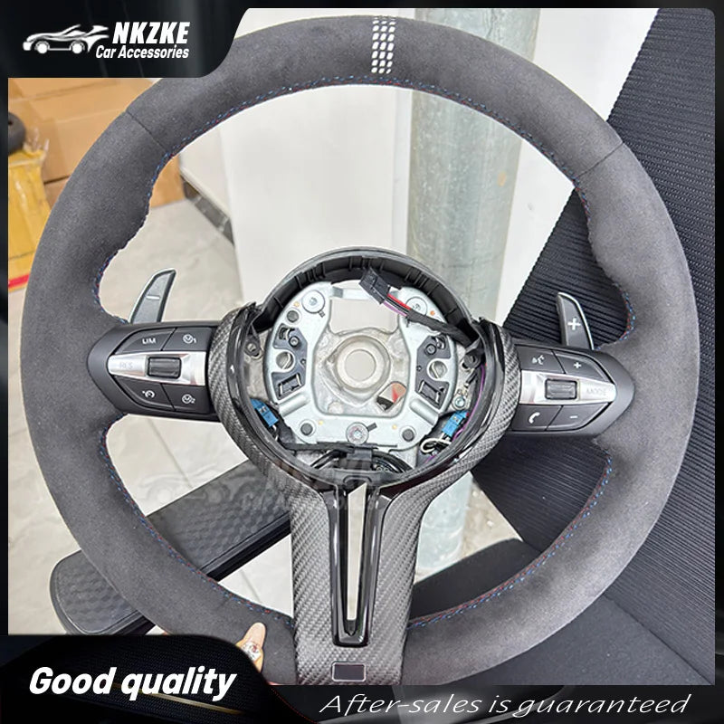 Carbon Trim Full Alcantara Steering Wheel for BMW F01 F10 F20 F22 F30 F31 F32 M2 F87 M3 F80 M4 F82 F90 X5 F15 F16
