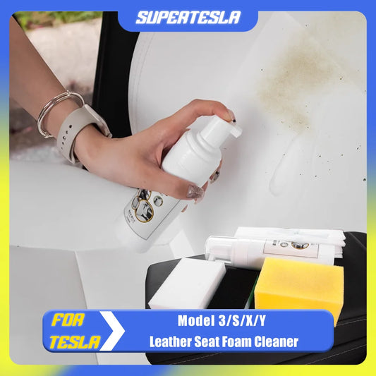 150ml Multi-Purpose Foam Cleaner For Tesla Model 3/Y/S/X Seat Leather Surface Auto Interior Wash Maintenance Spray 2024 Accessor