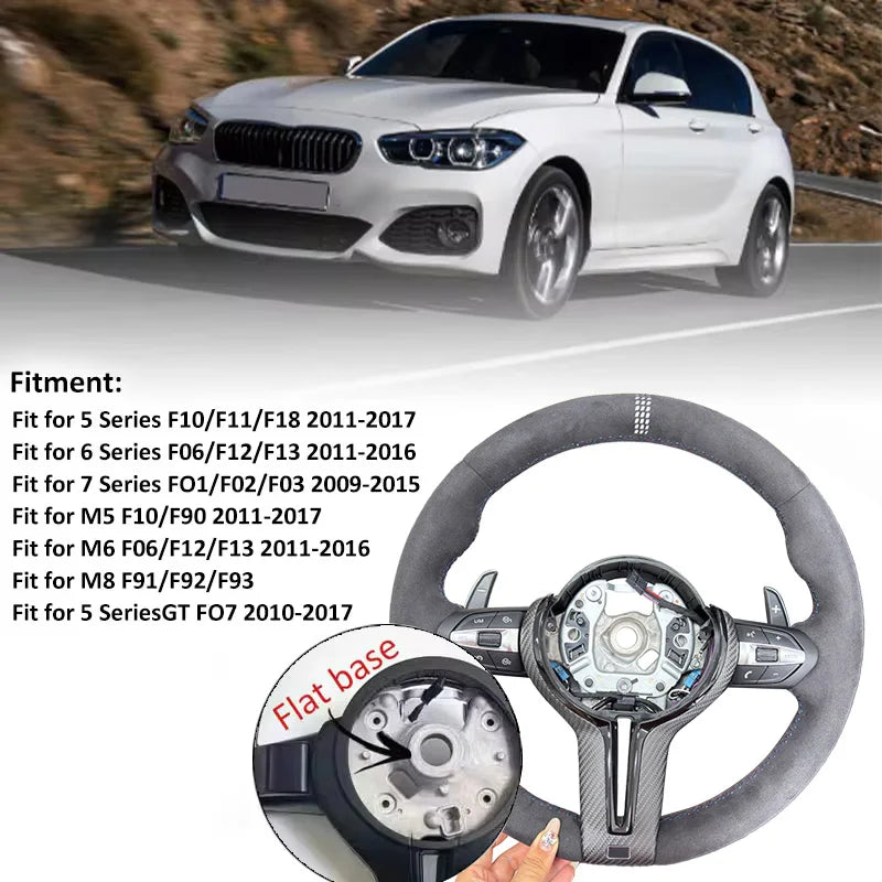 Carbon Trim Full Alcantara Steering Wheel for BMW F01 F10 F20 F22 F30 F31 F32 M2 F87 M3 F80 M4 F82 F90 X5 F15 F16