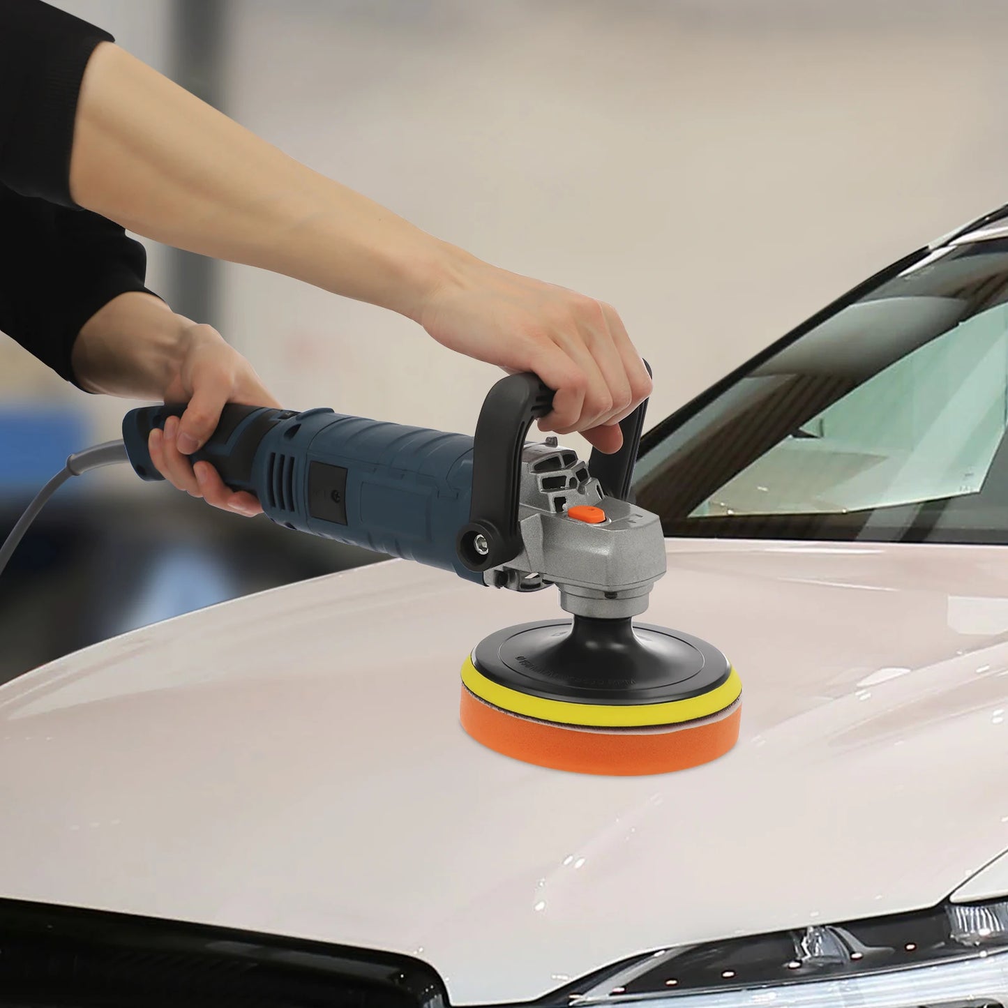 1580W Car Polisher 7-Speed 500-3300 RPM for Auto Detailing, EU Plug, Household Polishing Machine, Car Polishing Machine