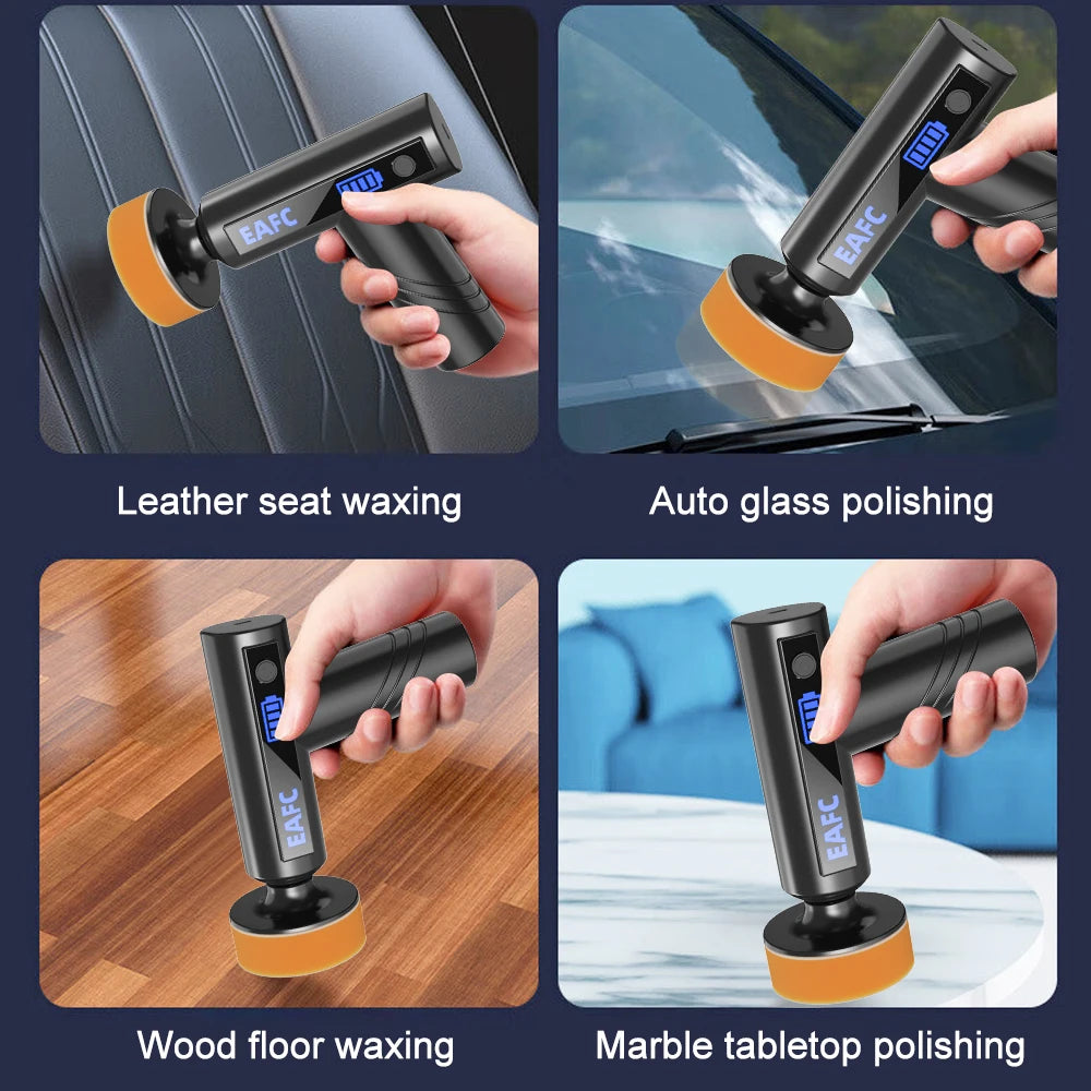 EAFC Car Polisher Handheld Wireless Polisher Car Polishing Waxing Machine Power Tool for Car Body Cleanig Waxing Repair