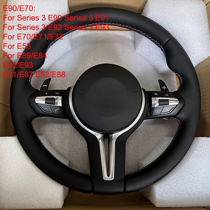 Interior Leather Steering Wheel For BMW 3 5 Series F10 F15 F20 F22 F30 F32 F36 F80 F82 M3 M4 M5 E90 E70 M Sport Steering Wheel