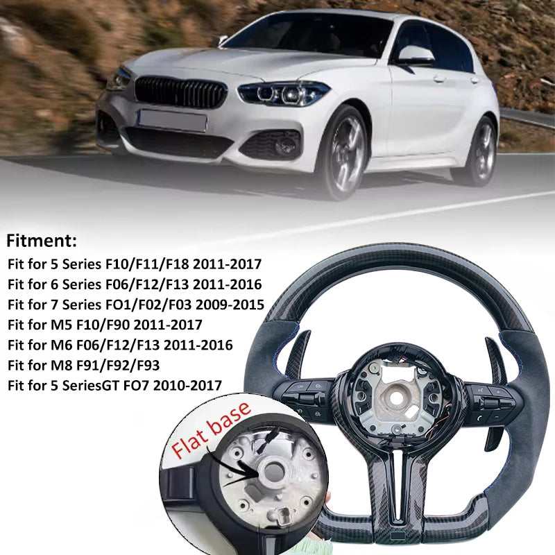 for BMW F30 F10 F31 F20 E90 adopts genuine carbon fiber and sports steering car accessories//M logo steering wheel is suitable