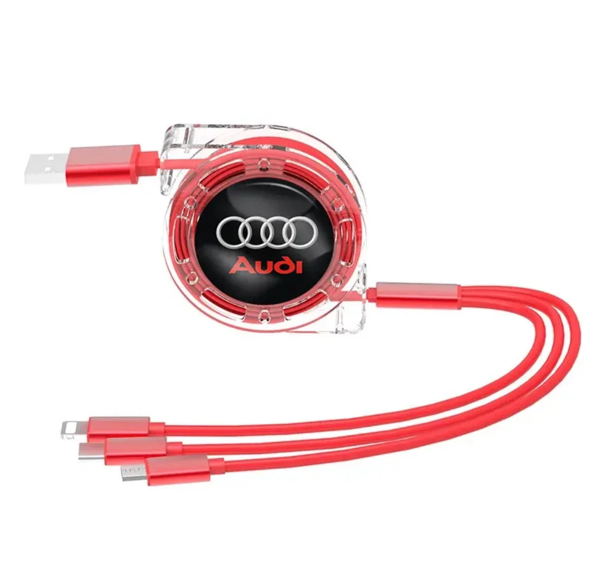 3 In 1 Micro USB Type C Charging Cable Multi Charger For Audi sline A1 A2 A3 A4 A5 A6 A7 A8 Q1 Q2 Q3 Q4 Q5 Q6 Q7 Q8 TT S5 B8