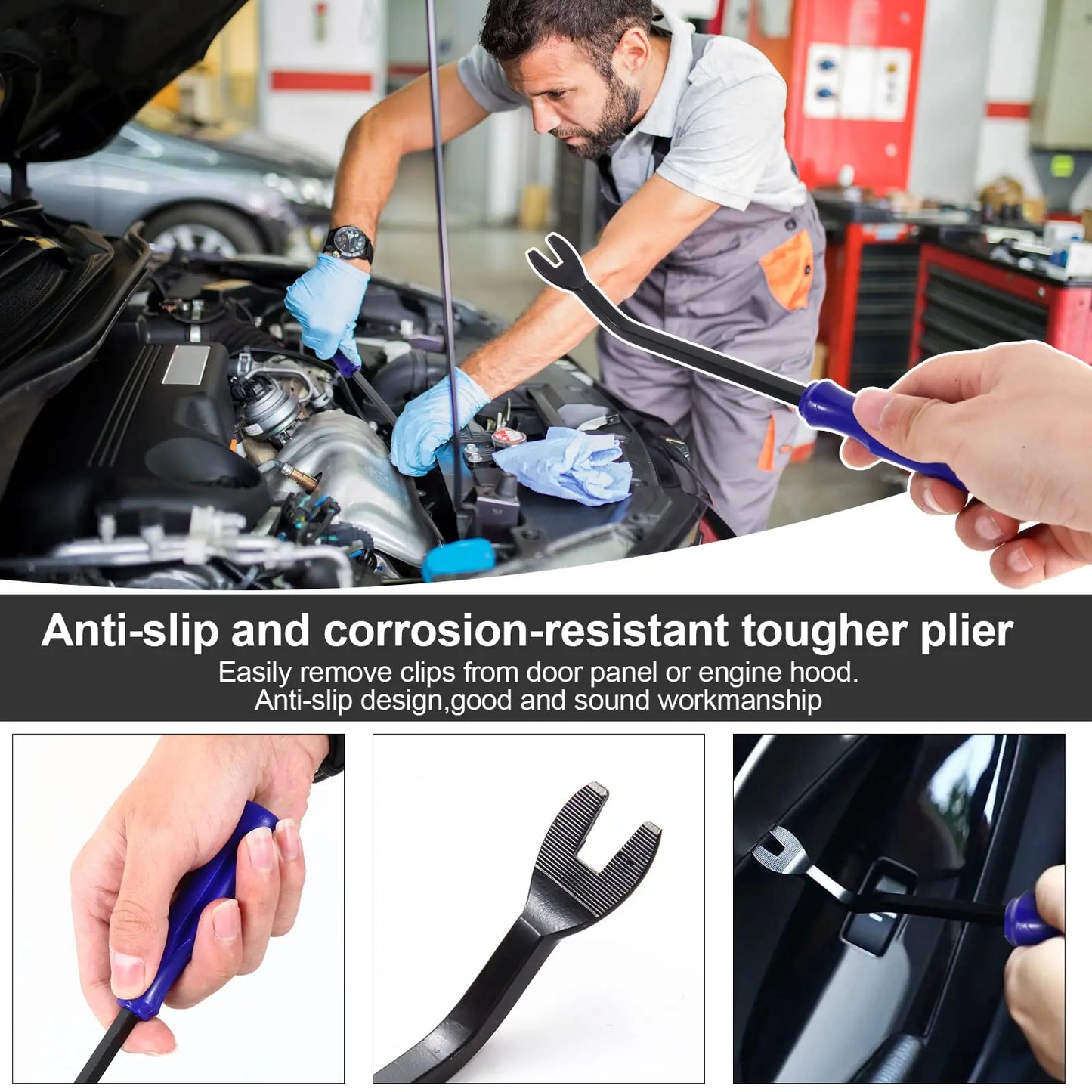 Car Trim Removal Kits Auto Panel Disassembly Tools Vehicle Door Clip Crowbar Car Plastic Radio Rivet Removal Repairing Pry Sets